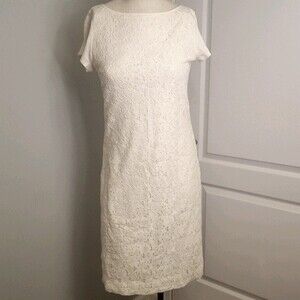 White Lace Stretch Dress Ralph Lauren NWT